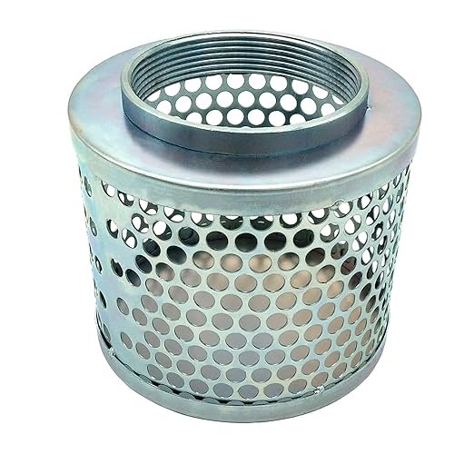 Round Hole Suction Strainers for Pump, Plated Steel (4")