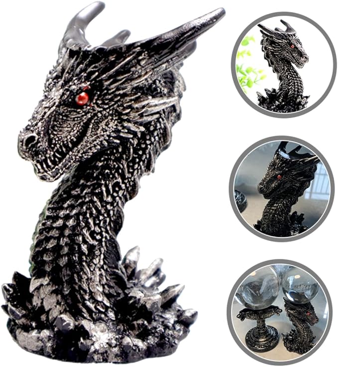 PRETYZOOM Dragon Centerpiece Resin Resin Sculpture Crystal Ball Display Stand Home Office Decor