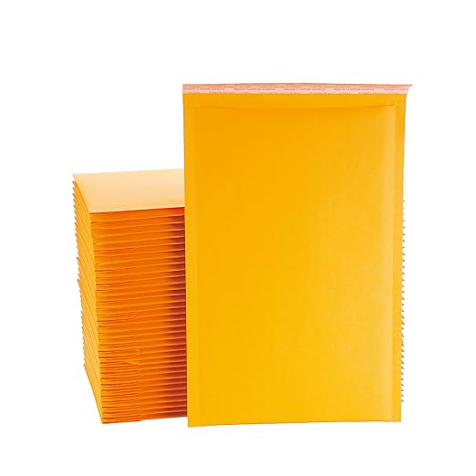 000 25 PCS 5x7 Inch Kraft Paper Bubble Mailers Padded Envelopes Bags with Peel and Seal for Gift, Packing and Shipping, Keep Safe and Protected, Wholesale Price (Usable Size: 4x7 Inch)