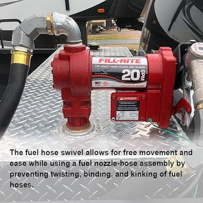 34 Inch NPT Fuel Hose Swivel 360 Rotating Connector for Fuel Nozzle Multi Plane Fuel Plane Swivel