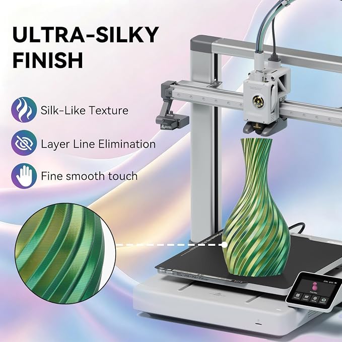 Kingroon PLA 3D Printer Filament, Silk PLA Filament, (1kg Silk Yellow Blue Green)