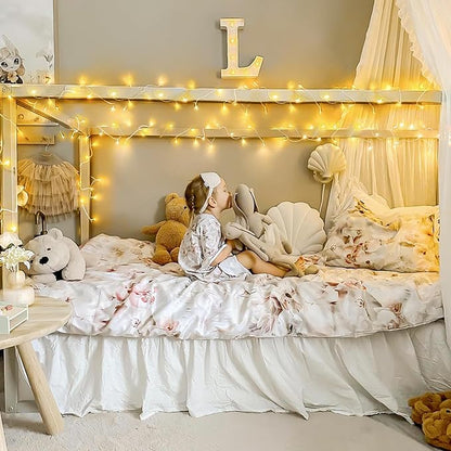 JMEXSUSS Connectable Warm White String Lights Indoor, 8 Modes Christmas String Lights Plug in Fairy String Lights for Bedroom, 33ft 100 LED Twinkle Lights Outdoor for Christmas Tree Decor