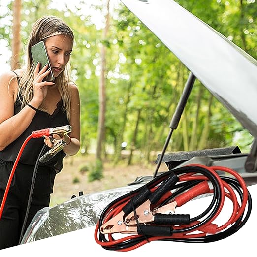 500w Automotive Booster Jump Start Cables - Auto Booster Leads, Battery Jump Wires  Good Insulation Heavy-Duty Car Cables, Long Jumper Cables, Flexible Booster Cables for Trucks Vehicles Suvs