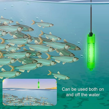 Boyuan Underwater Fishing Light, 18W 45W DC 12V Green IP68 Waterproof 72 LEDs Submersible Night Fishing Lamp 12962304 Lumens, with Battery Clamps and 5M  16.4 FT Cord