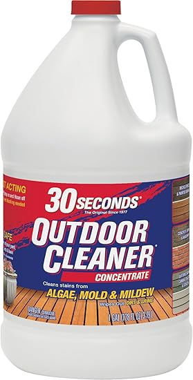 30 SECONDS Outdoor Mold  Mildew Stain Remover  Concentrate  Gallon  Vinyl Siding Fences Patios  More