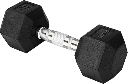 Yes4All Chrome Grip Encased Hex Dumbbells  Hand Weights With Anti-Slip 5-50 LBS Single