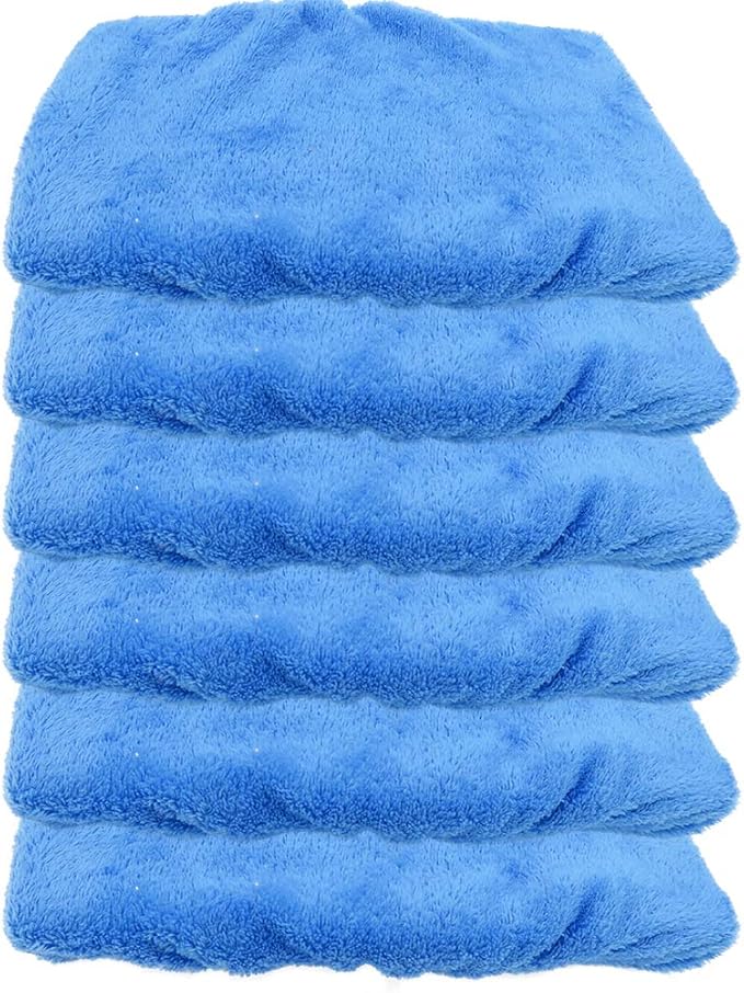 Evelots 6 Pack Mop Pads-Microfiber-Reusable-Dry Fast-Non Abrasive-One Size