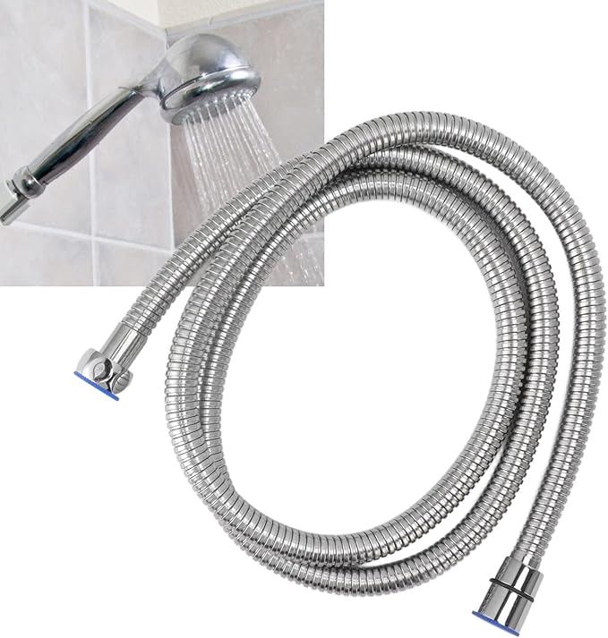 Shower Hose Extra Long Explosion Proof Shower Hose Heat Easy to Install Flexible 59 Inches for Shower (Electroplate)