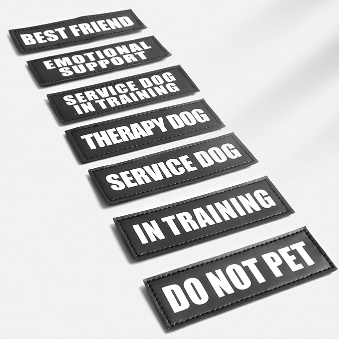 WINSEE Service Dog Patches for Dog Harness (2 pcs, L)