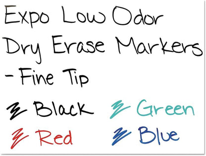 EXPO 86074 Low Odor Dry Erase Marker Fine Point Assorted 4/Set