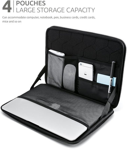 360A Protective Laptop Sleeve for 13-inch MacBook Air M2A2681 M1A2337 2018-2022, MacBook Pro M2A2686 M1A2338 2016-2022, Water-Resistant Case for 12.9 iPad Pro 6th5th4th3rd Gen, Black