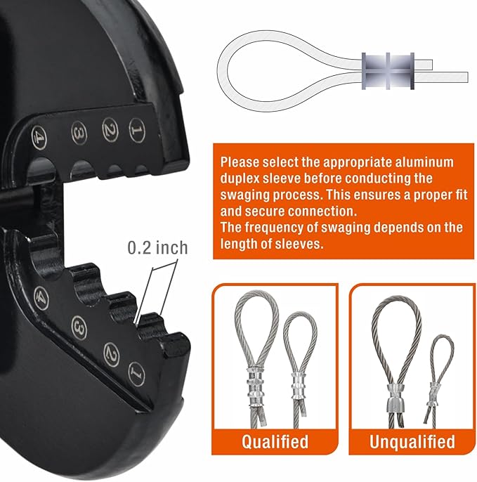 iCrimp Wire Rope Crimping Tool for Aluminum Oval Sleeves, Double Sleeves, Crimping Loop sleeve from 3/64-inch to 1/8-inch