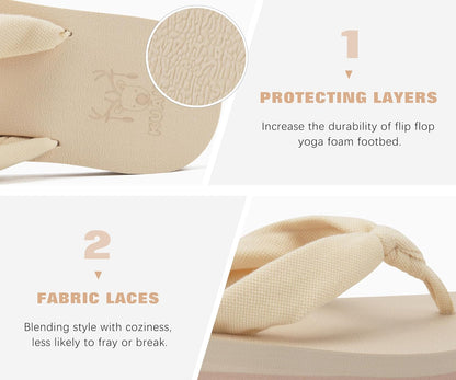 KuaiLu Flip Flops for Women with Arch Support Yoga Mat Comfortable Summer Beach Walking Thong Cushion Sandals Slip On Indoor Outdoor