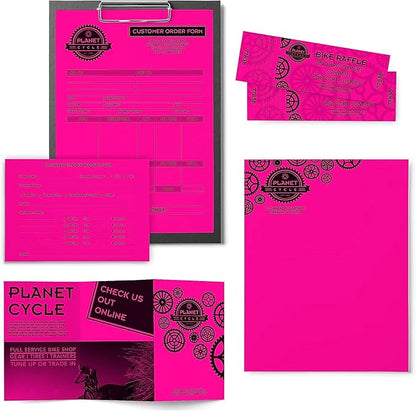 Neenah Astrobrights Color Paper, 8.5” x 11”, 24 lb/89 GSM, Fireball Fuchsia, 200 Sheets (21688)