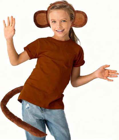 Tequise Monkey Ears Headband and Tail Set- Monkey Costume Accessory kit ( Not original box)