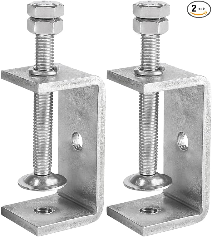 2 Pack 304 Stainless Steel C Clamp 2-916 Inch C Clamps for Woodworking and Welding Mounting,Suitable for Home and Professional Use