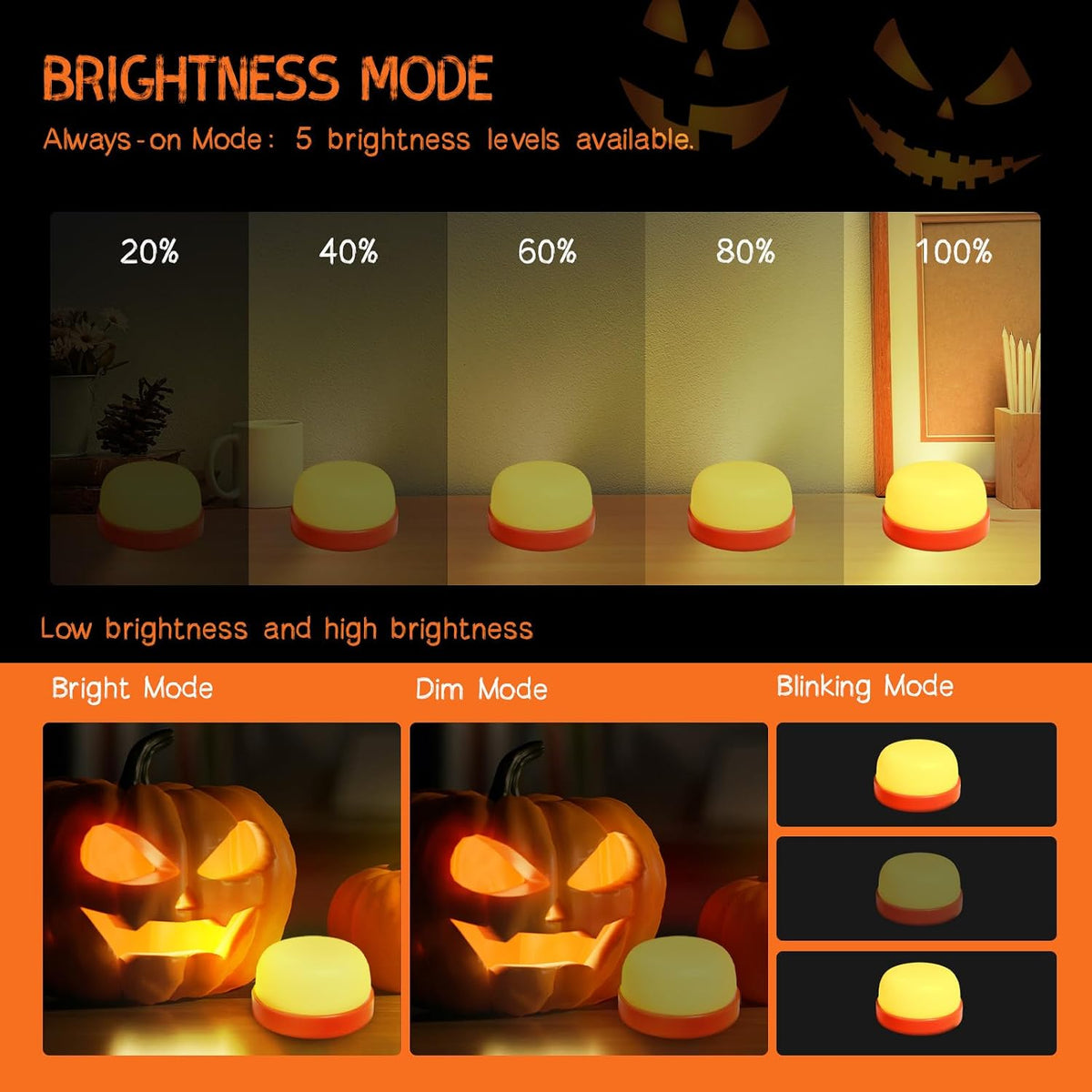 PTYcrazy Halloween Pumpkin Lights, LED Pumpkin Lights with Remote and Timer,Jack-O-Lantern Light for Halloween Decor,Battery Operated, Bright Flickering Flameless Candle Set 4 Pack
