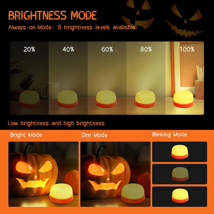 PTYcrazy Halloween Pumpkin Lights, LED Pumpkin Lights with Remote and Timer,Jack-O-Lantern Light for Halloween Decor,Battery Operated, Bright Flickering Flameless Candle Set 4 Pack
