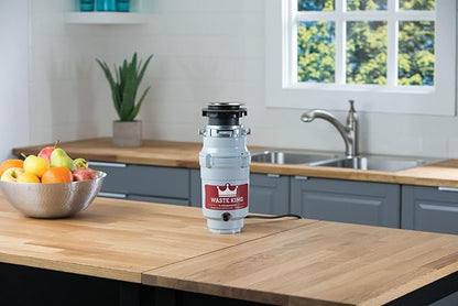 Waste King 1/2 HP Garbage Disposal with Power Cord for Kitchen Sink Food Waste, L-1001
