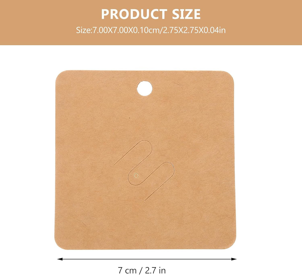 TEHAUX 200pcs Brooch Display Cards for Pins, Earring Card Holder with Pre-Cut Hole Kraft Paper Brooch Pin Cards Earring Display Cards Ideal for Jewelry Display and Retail (Brown), 2.76 X 2.76 Inches