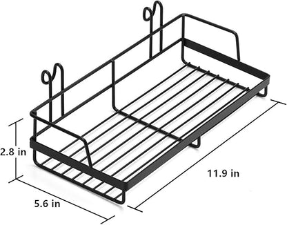 Kaforise Hanging Basket for Wire Wall Grid Panel, Multi-Function Wall Storage and Display Basket, Small Size, Black Painted