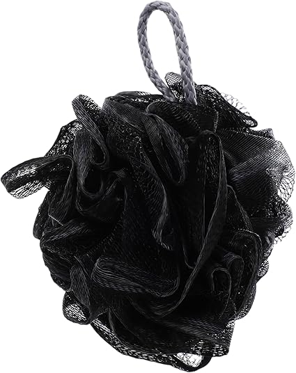VOCOSTE Bath Shower Loofah Sponge Body Puffs for Bathroom for Shower 5.51"x4.72" Black