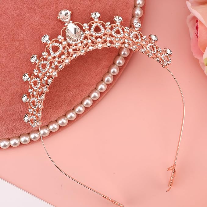 Crowns for Bridal, Crown Princess Crown Rhinestone Queen Headband Fashion Headpiece Hair Accessories for Wedding Bride Bridal Girls Women Party (Style 1)