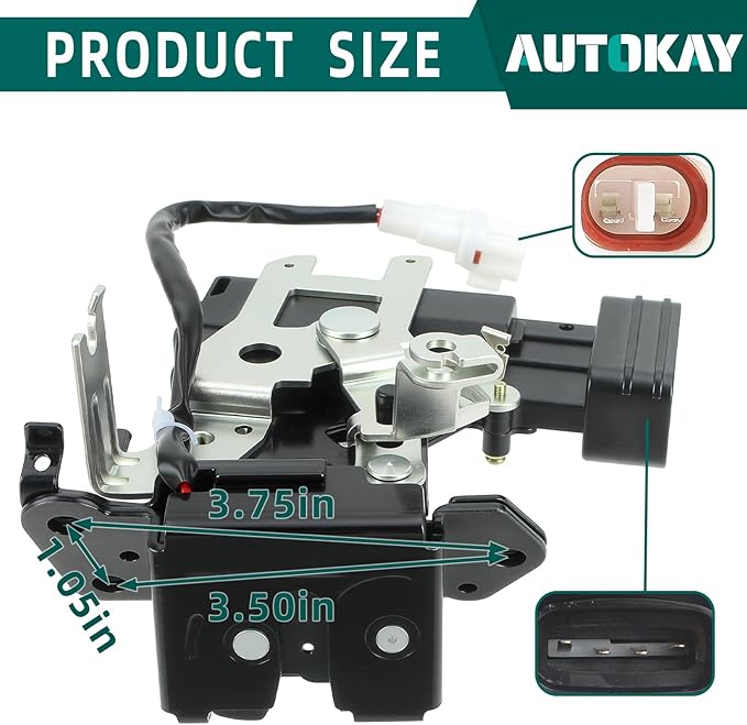 AUTOKAY Liftgate Lock Actuator Trunk Latch 931-861 for Toyota Sequoia 2001-2007 Tailgate Hatch Latch Lock Integrated Rear Back Door Lock Actuator Assembly with Cable 64680-0C010 69301-0C010