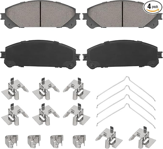 Front Ceramic Brake Pads Set for Toyota Highlander 2008-2019, Sienna 2011-2020, for Lexus RX350 2010-2020, RX450h 2010-2019, for NX200t NX300 NX300h, RX350L RX450hL, 4PCS