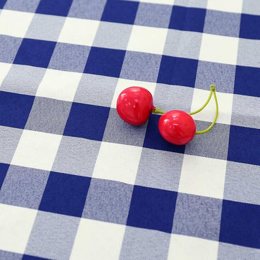 Zdada Navy Blue and White Buffalo Checkered Tablecloth 54x54 inch Polyester Plaid Tablecloth for Kitchen Dining Square Rectangle Table Decor