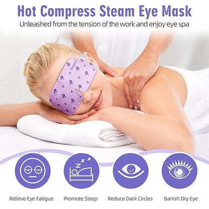 Serfeymi 16 Packs Steam Eye Masks,Disposable Self Heated Warm SPA Moist Eye Mask Compress Pad for Sleeping,Eye Fatigue Relief,Christmas Stocking Stuffers - Upgraded Lavender
