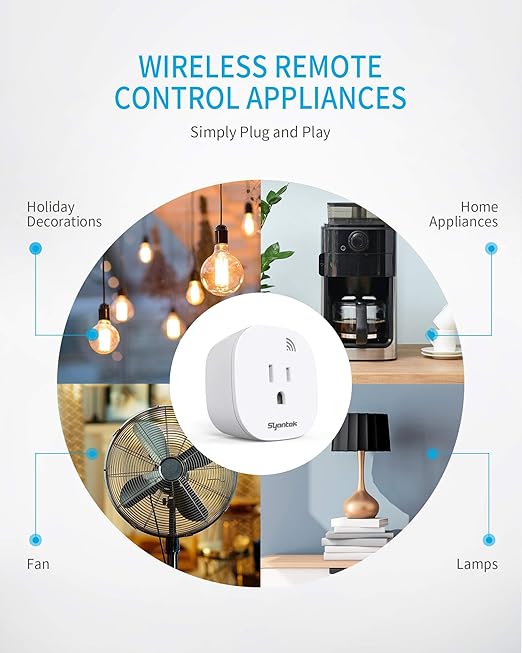 Remote Control Outlet, 1 Wireless Remote Control Outlet Plug for Household Appliances, Up to 100 ft Range, ETL Listed, White