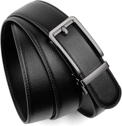 Founders & C Ratchet Click Belt 2 Pack,Leather Slide Dress Comfort Belt Adjustable with Buckle Gift Set