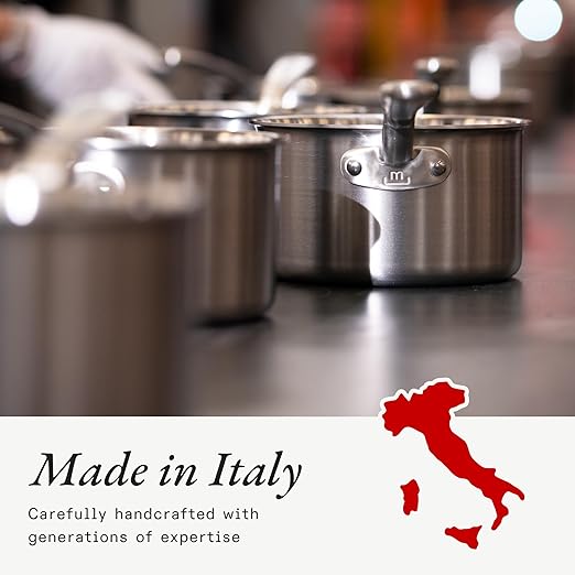 Made In Cookware - 2 Quart Stainless Steel Saucepan with Lid - 5 Ply Stainless Clad Sauce Pan - Professional Cookware - Crafted in Italy - Induction Compatible