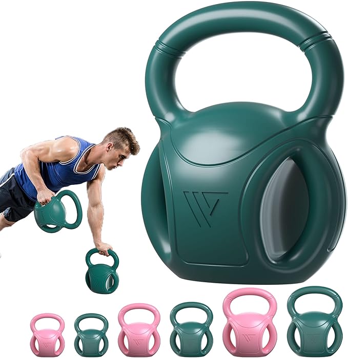 RUNWE 3 Handle Kettlebells Weight - Weight for Women Options 5, 10, 15 and 20 LB for Russian Twists AB Exercise, Weightlifting and Core Fitness Exercise Home Gym Single in Sold