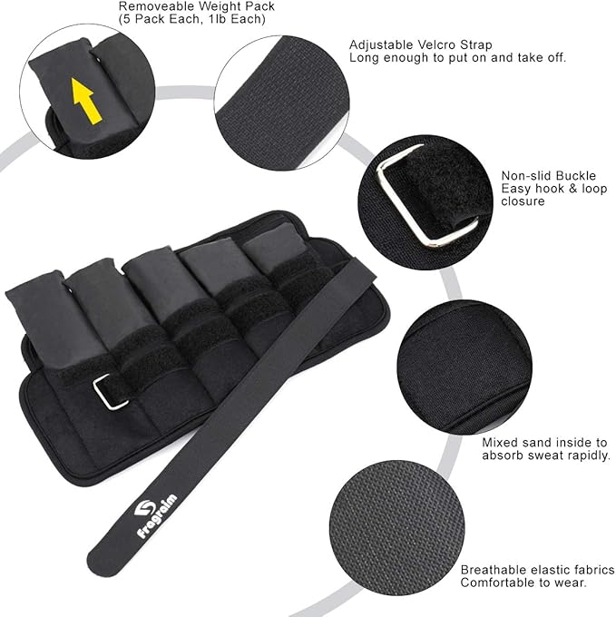 Fragraim Adjustable Ankle Weights 1-3456810121520 LBS Pair with Removable Weight for Jogging, Gymnastics, Aerobics, Physical Therapy