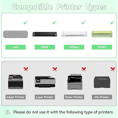 Thermal Printer Paper 8.5''A11'' US Letter 100 Sheets Quick-Dry Single Page Thermal Paper for Portable Thermal Printer