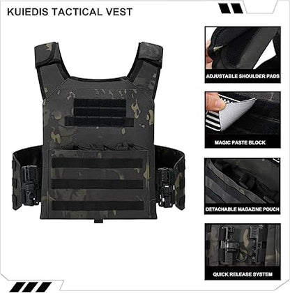 Quick Release Outdoor Tactical Vest Molle Lightweight Airsoft Vest for Adult