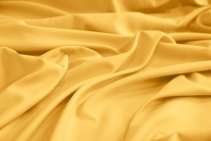 Mezzati Prestige Collection 1800 - Luxury sheet set, soft and comfortable, brushed microfiber, Microfiber, Yellow, King