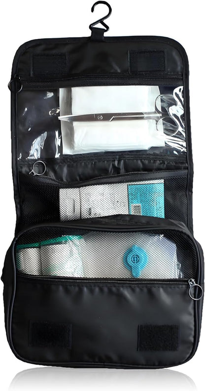 Exquisite Travel Bag for Ostomy and Colostomy Supplies - The Ultimate Choice for Post - Surgery Individuals, Featuring Hanging Setup and Stylish Covers Tailored for Women (Black)