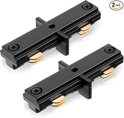 Enhon 2 Pack H Track Dead End I Connector Compatible with WAC Lighting H Track Systems, 3 Wire Lighting Accessories, LED Lights Connector(Black)