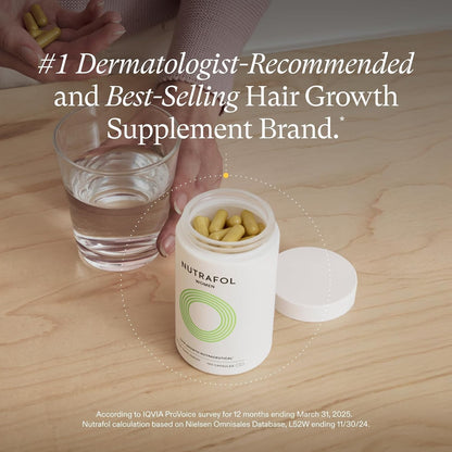 Nutrafol Women's Hair Growth Supplements, Ages 18-44, Clinically Tested for Visibly Thicker and Stronger Hair, Dermatologist Recommended - 1 Month Suppl