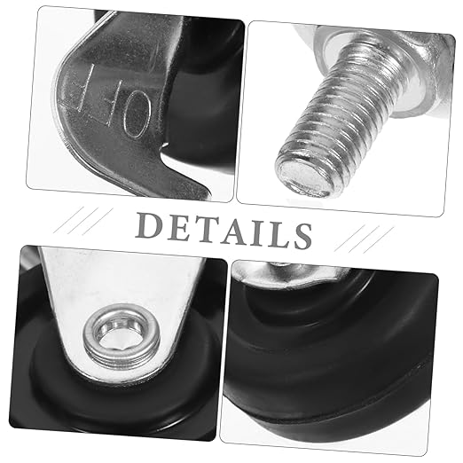 Stem Caster Wheels for Laundry Rack Rubber Wheel Replacement for Furniture Brake