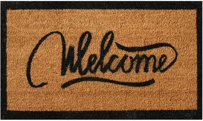 Rubber-Cal "Modern Ribbon Script AiCoir Welcome Mat 15mm X 18" X 30"