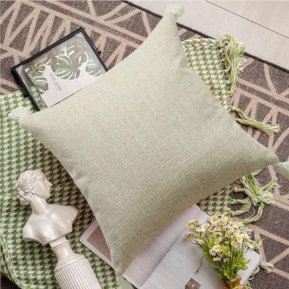 Throw Pillow Cover Pack of 2, Decorative Throw Pillow Case, Japanese Cushion Cover with Zipper Closure, Pillow Covers for Chair, Sofa, Bed, Living Room and Home Decor, 18 x 18 in Day