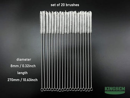 20PCS Straw cleaner brush kit, straw brush of 8mm-10.6 inch for water bottle sippy cup with straw, glass straw,piper cleaning, tubes cleaning like filter and sink drain hair remover