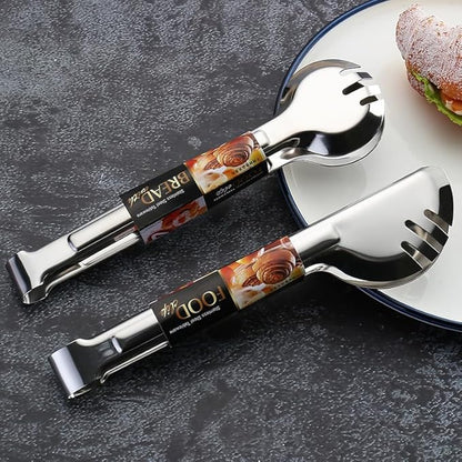 Tongs For Cooking - Heat Resistant 600 Degrees Stainless Steel Kitchen Tong,Heavy Duty Metal Locking Tongs - Perfect for Food,Salad and BBQ set of 2(Tongs For Cooking(Glove white style)-2 pack)