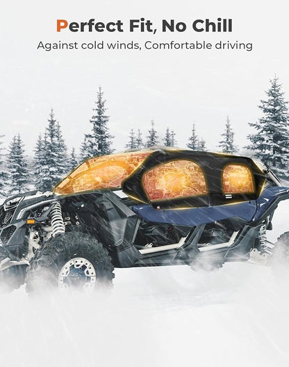 KEMIMOTO Upgraded X3 MAX Soft Upper Doors, Stay Warm  Dry Window Cab Enclosure, compatible with Can-Am Maverick X3 MAX 2017-2024 UTV Accessories, Work with Roof Windshield