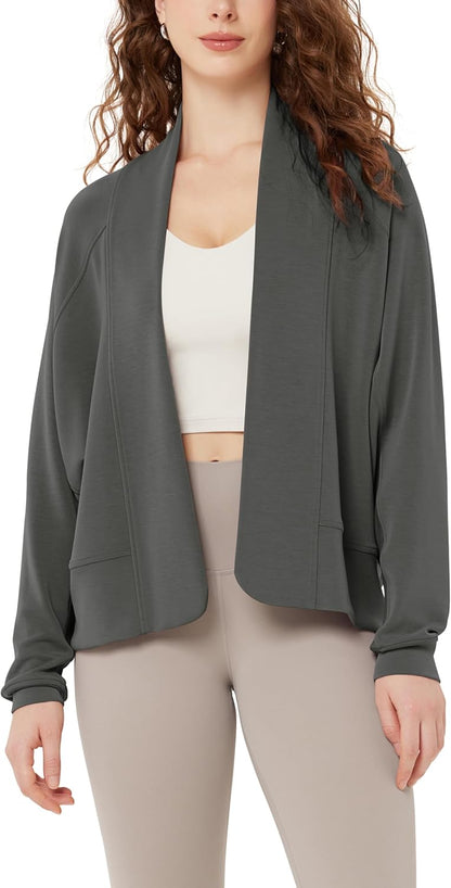 ODODOS Women's Modal Soft Open Front Cardigans Long Sleeve Casual Wrap Outwear