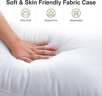 Acanva Bed Sleeping Extra-Soft Sham Down Alternative Pillow Insert, 1 Count (Pack of 1), White
